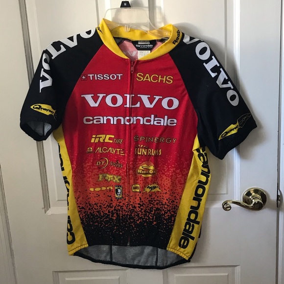 Cannondale Volvo Cycling Jersey Size M. Made in the USA 🇺🇸. Yellow, Red, Black - Picture 1 of 13